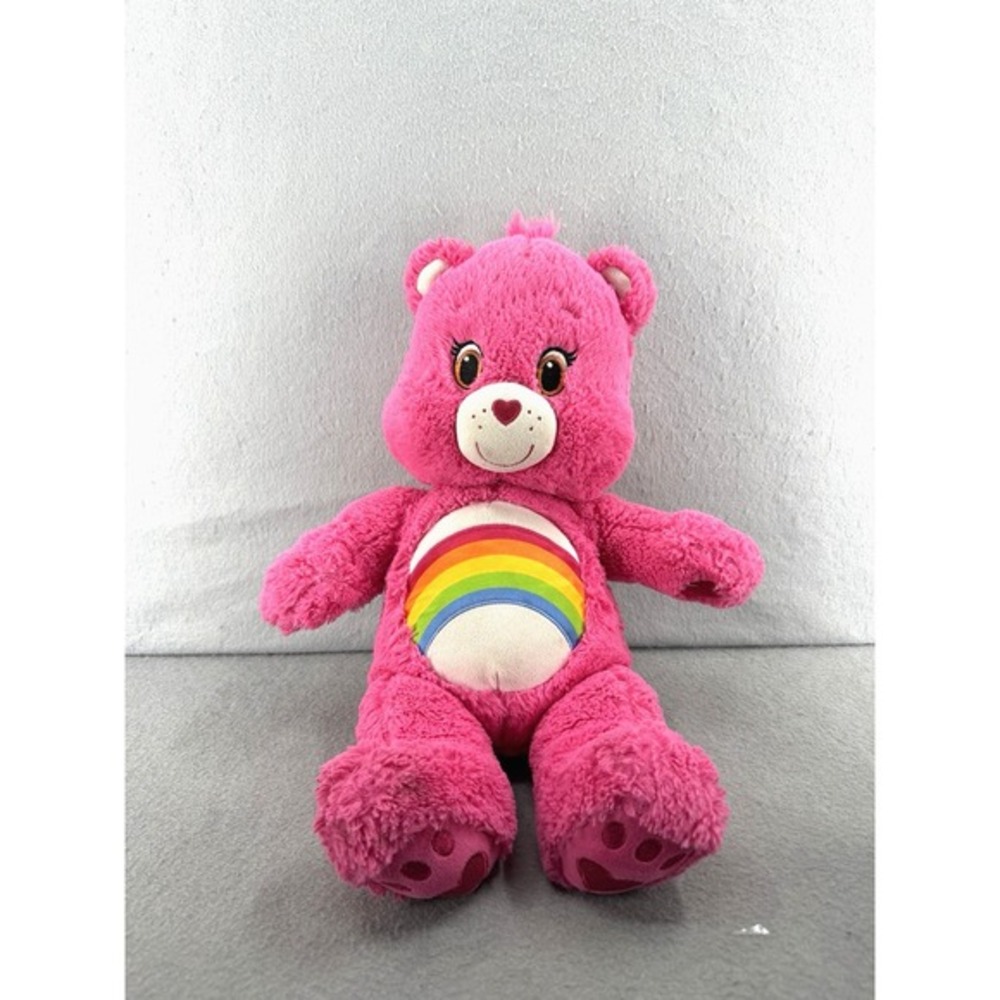 Build-a-Bear Cheer‎ Care Bear Plush Stuffed Animal 17" BAB Pink Rainbow 2015